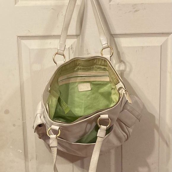 SIGRID OLSEN - GENUINE COWHIDE SHOULDER BAG w/PENCIL HOLDER BEIGE - Picture 5 of 8